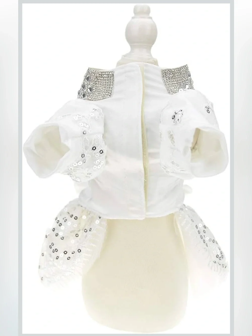 Sparkling Rhinestone Dog Wedding Party Dress Tutu Skirt Luxury Lace Size XL